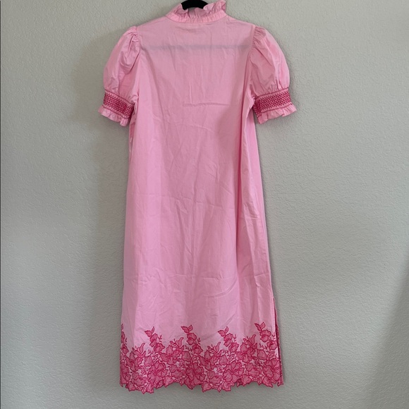 Tuckernuck Hyacinth House Pink Embroidery Eliza Midi Dress. Size Large - Picture 12 of 16